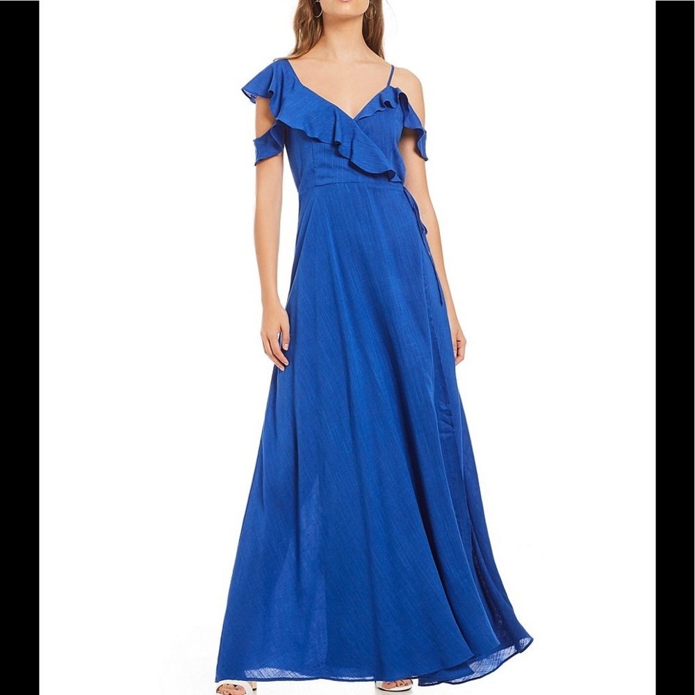 Sugarlips Ruffle Front Wrap Maxi Dress - Picture 1 of 5